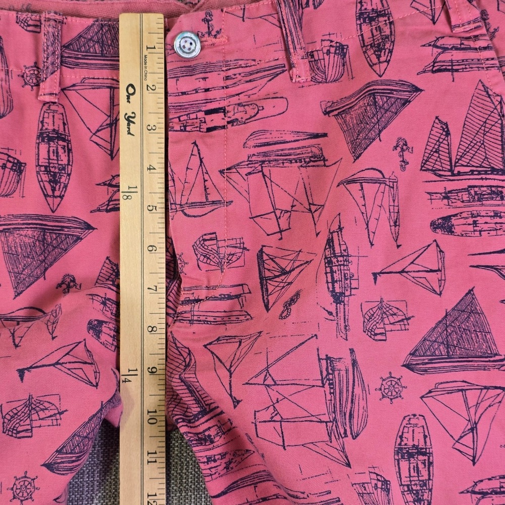 Polo Ralph Lauren Shorts Mens 36 Sailboat Graphic Pink Straight Fit Nautical - Picture 12 of 16